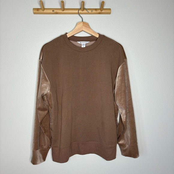 Athleta Retroplush Velvet Crewneck Sweatshirt small - Picture 2 of 7